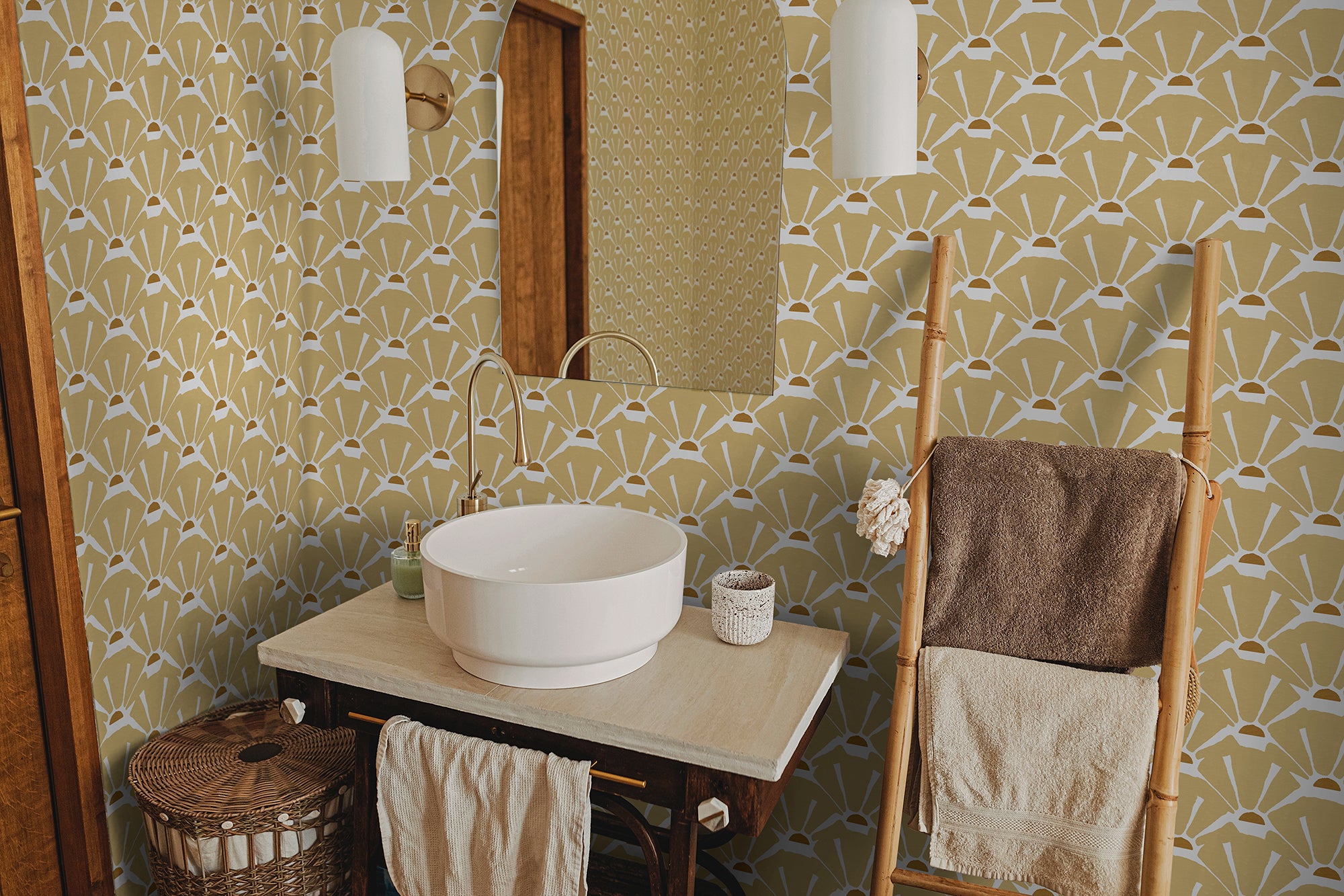 Seamless Repeating Wallpaper Pattern for Bathrooms by LIVDEN
