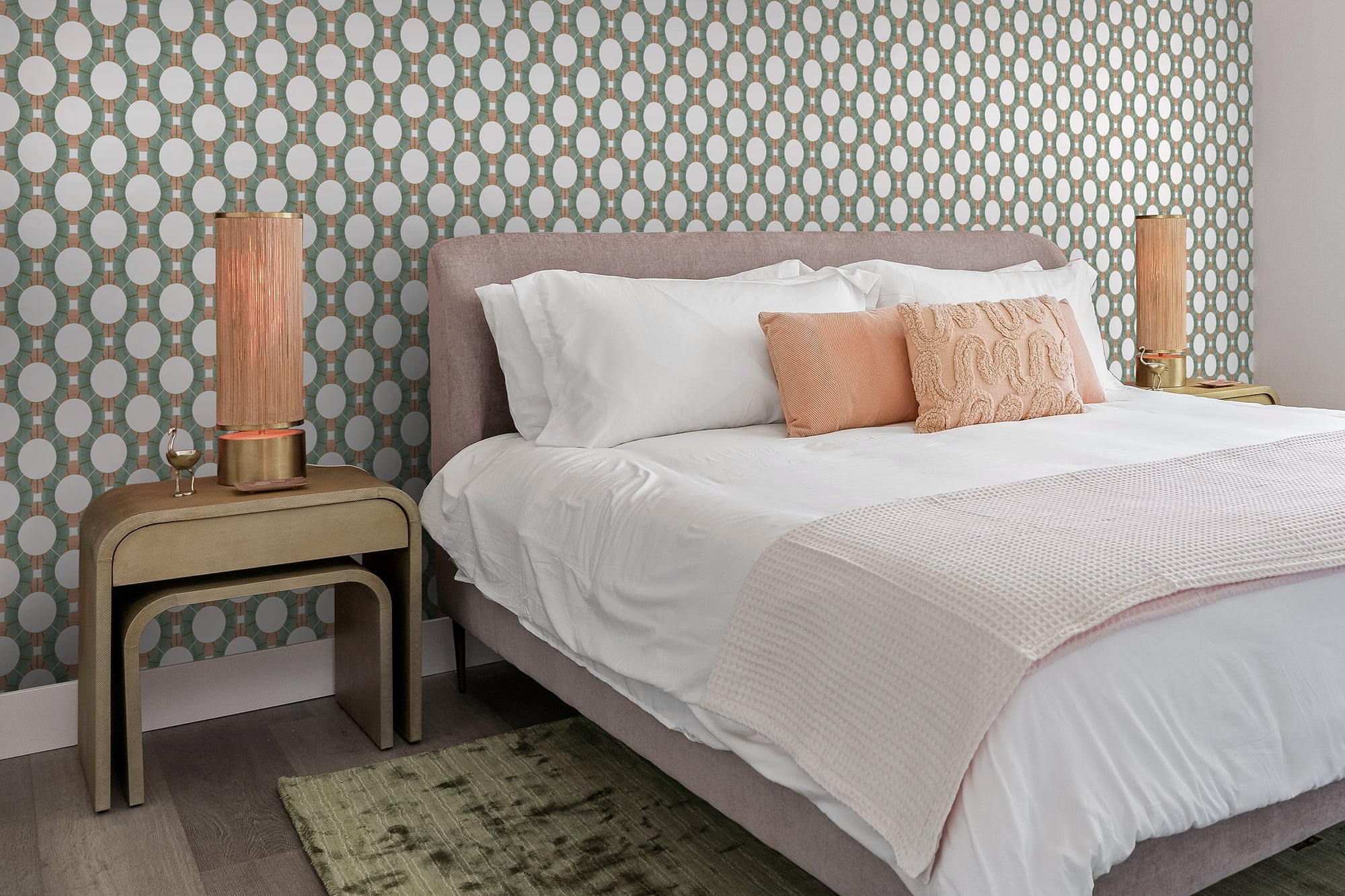 LIVDEN Guava Wallpaper Installed in Bedroom